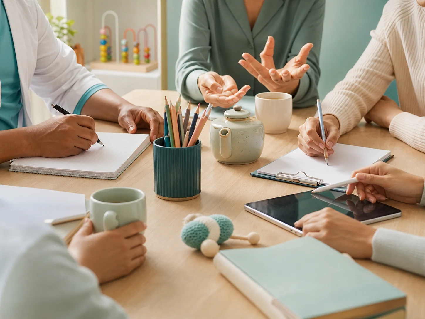 Profissionais em colaboração multidisciplinar
